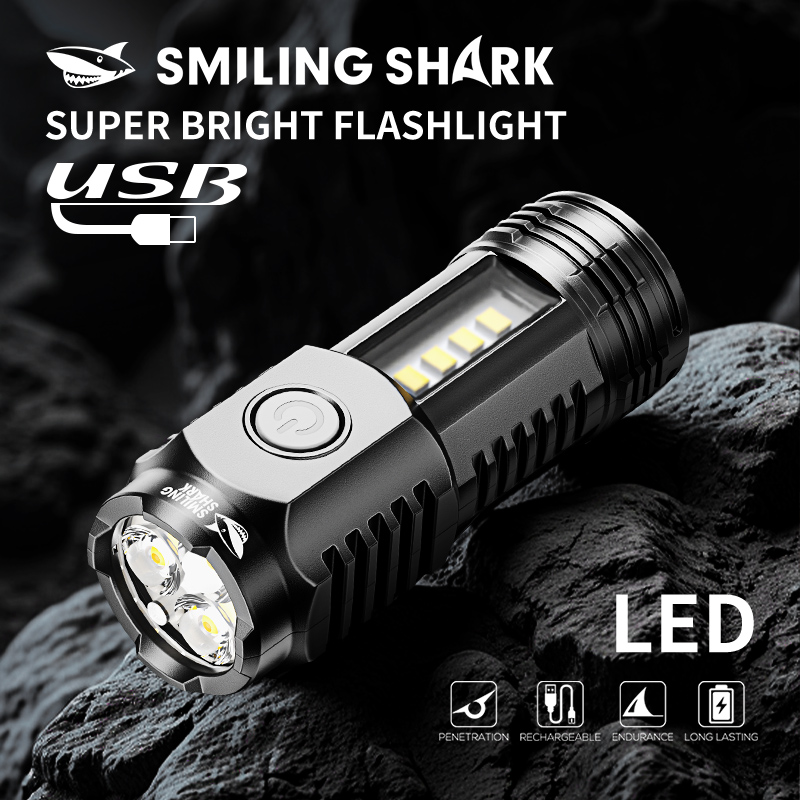 Street Fashion Blog - 1PC SMILINGSHARK LED Flashlight USB Rechargeable