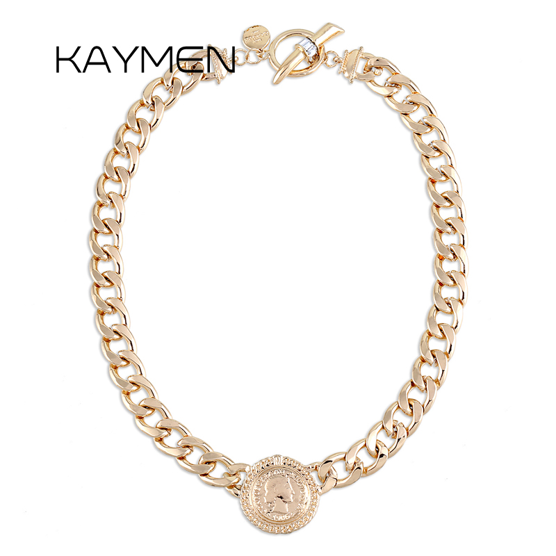 Queen Street Fashion - Gold Plated Queen Coin Chains Pendant