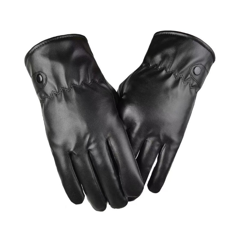 Street Fashion Gloves - Winter Fashion Black PU Leather Gloves
