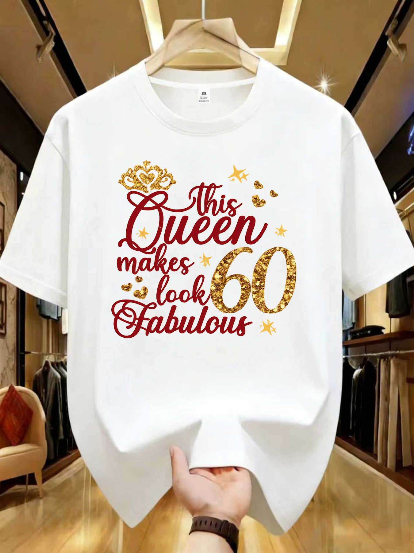 Queen Street Fashion - 【WZM1041108】Creative Queen print plus size women's