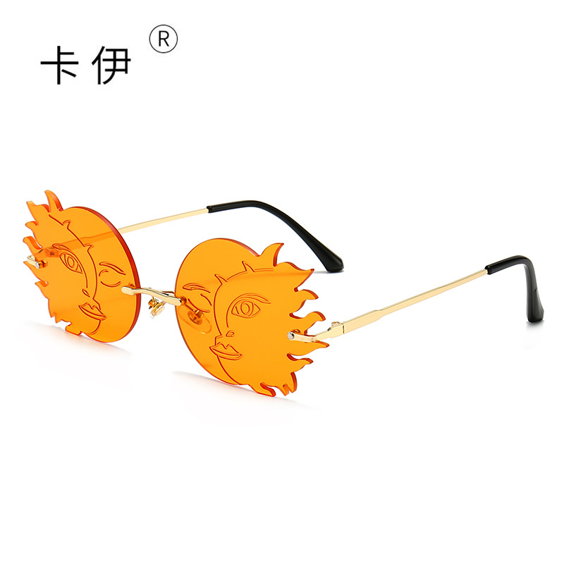 Street Fashion American - New personalized frameless sunglasses, European and