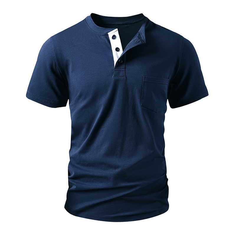 Fashion Streetwear - Henley T Shirt Men's EU Size