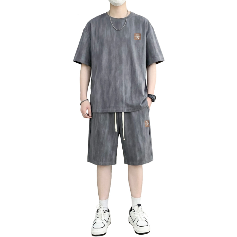 Street Fashion Tshirt - 【T-Shirt + 5-Point Shorts】Men's T-Shirt Set