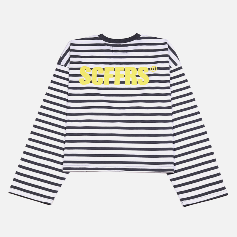 Fashion Streetwear - SCFFRS Striped Sweatshirt Tops Unisex Long