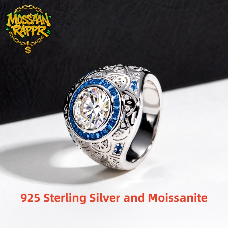 Street Fashion Rings - MossanRappr 3ct D Color Moissanite Men