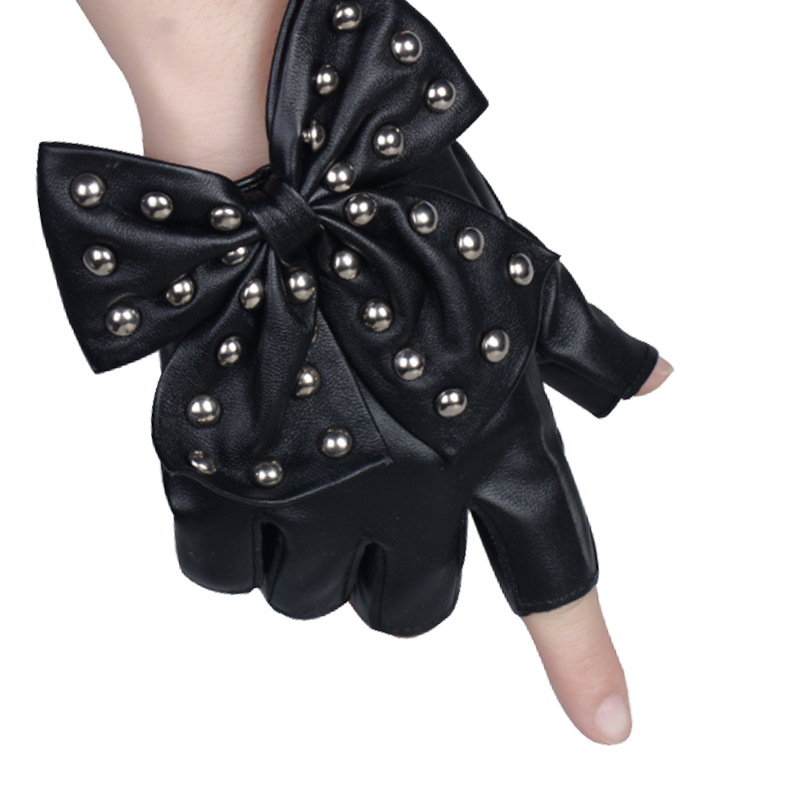 Women Bow Rivet Gloves Fingerl – обзор и цена Street Fashion Gloves