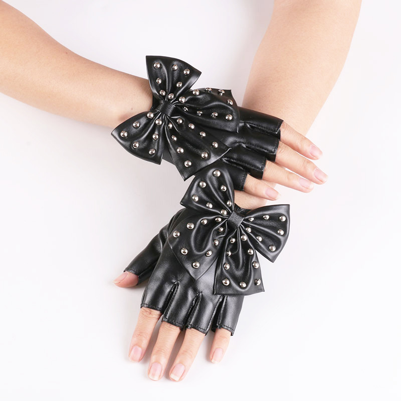 Women Bow Rivet Gloves Fingerl – обзор и цена Street Fashion Gloves