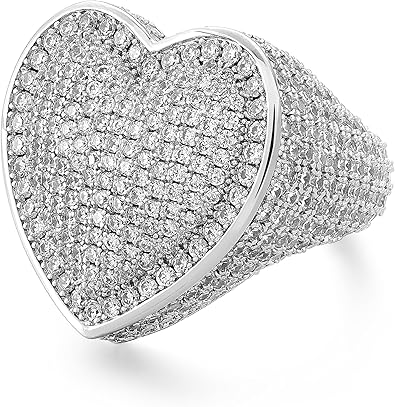 925 Silver Plated Big Heart Fu – обзор и цена Street Fashion Rings