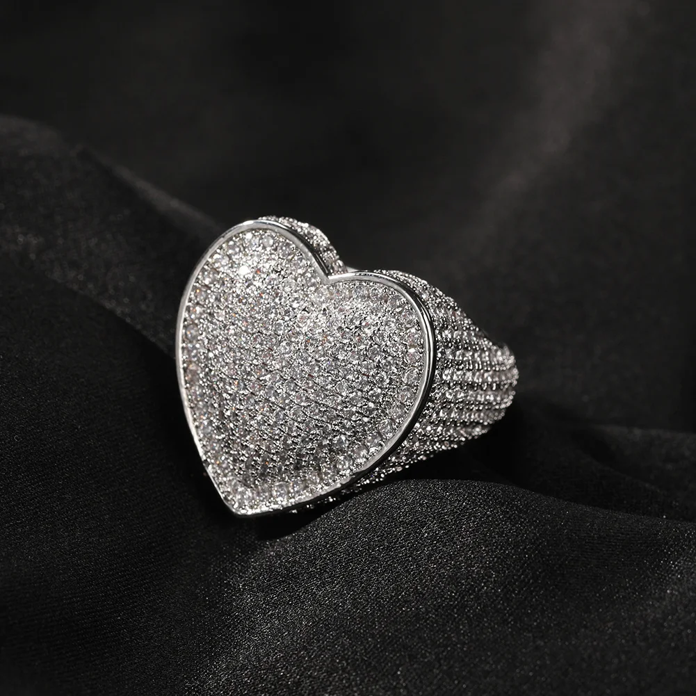 925 Silver Plated Big Heart Fu – обзор и цена Street Fashion Rings