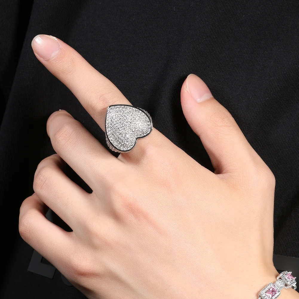 925 Silver Plated Big Heart Fu – обзор и цена Street Fashion Rings