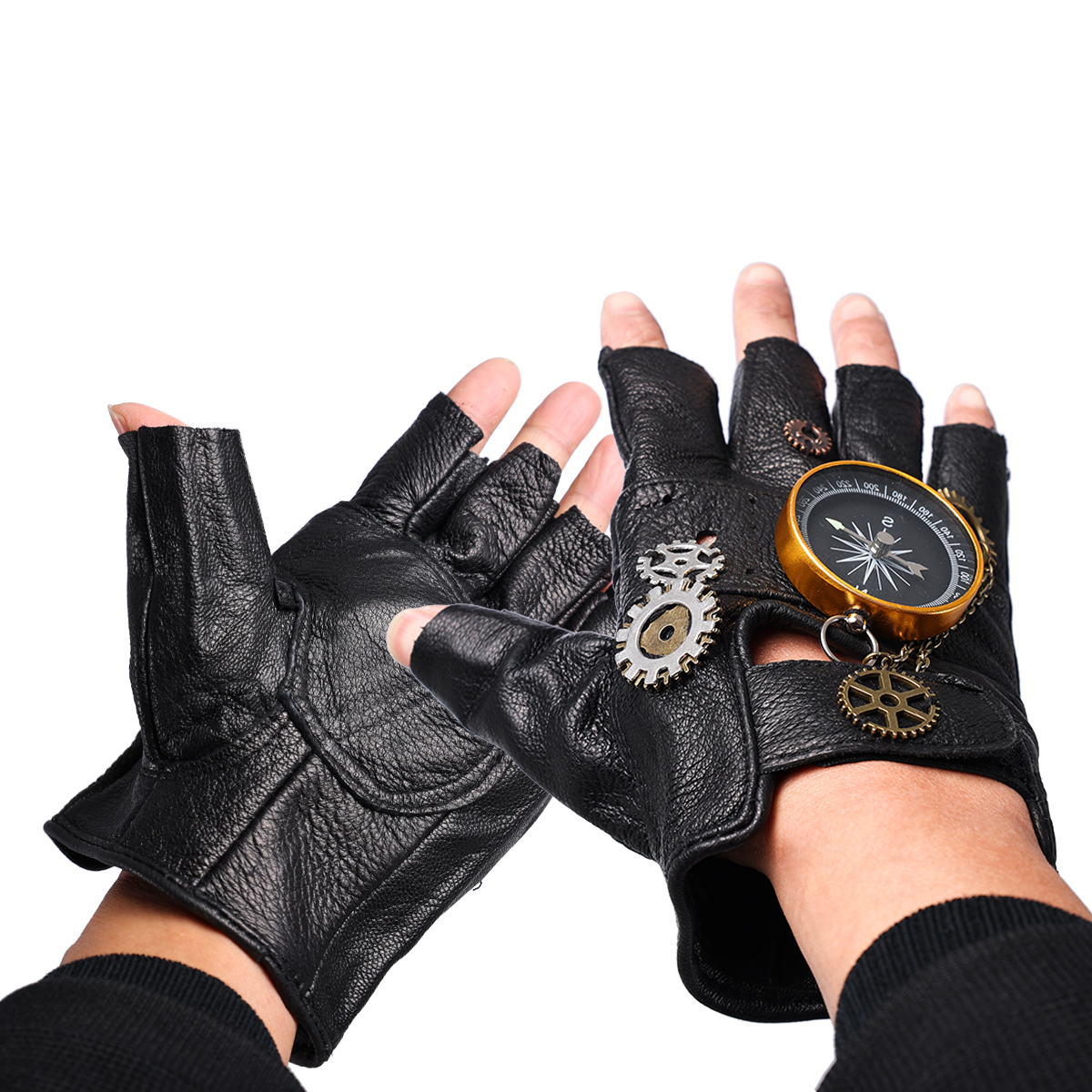 Steampunk PU Leather Fingerles – обзор и цена Street Fashion Gloves