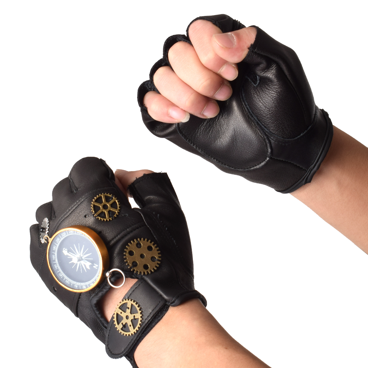 Steampunk PU Leather Fingerles – обзор и цена Street Fashion Gloves