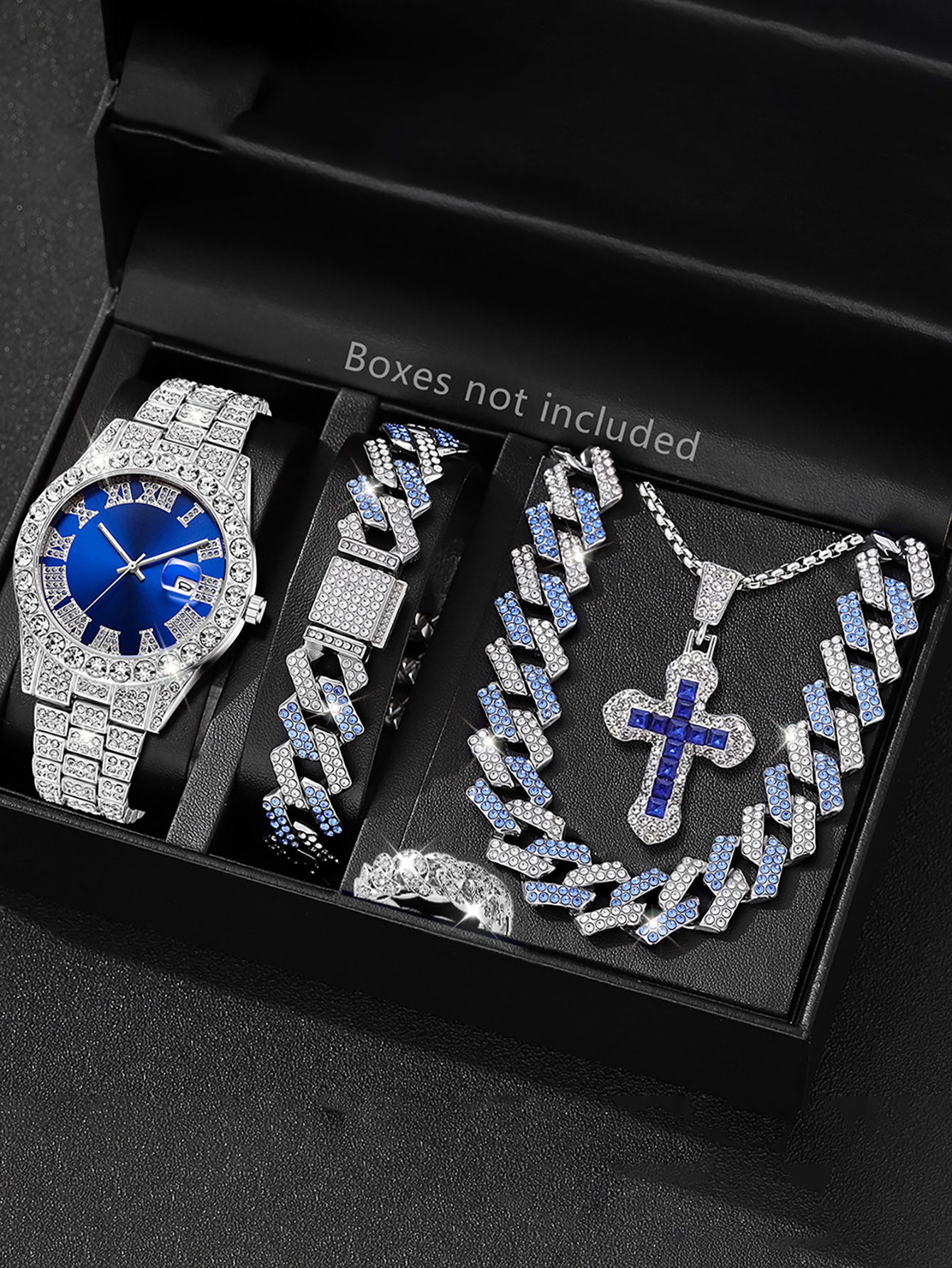 Silver Blue Men's Quartz Watch – обзор и цена Street Fashion Rings