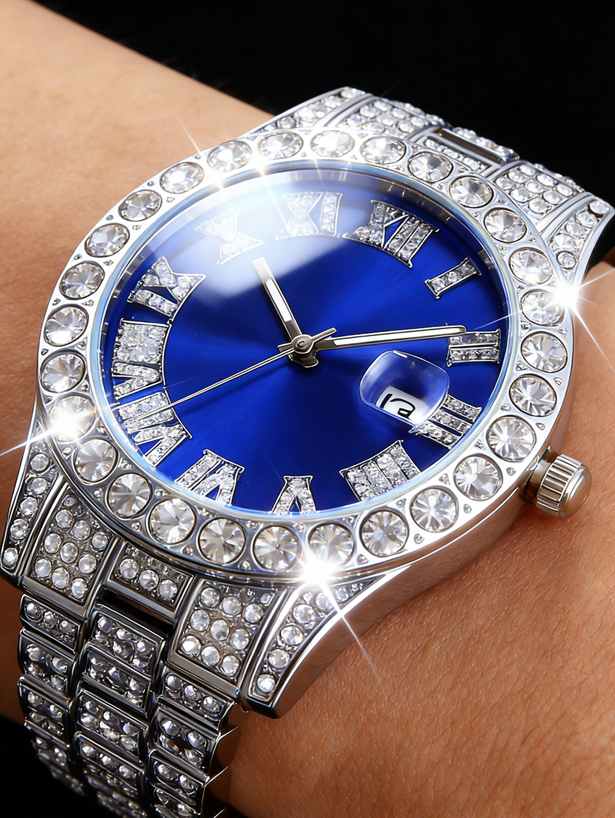 Silver Blue Men's Quartz Watch – обзор и цена Street Fashion Rings