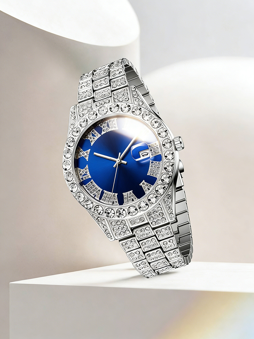 Silver Blue Men's Quartz Watch – обзор и цена Street Fashion Rings