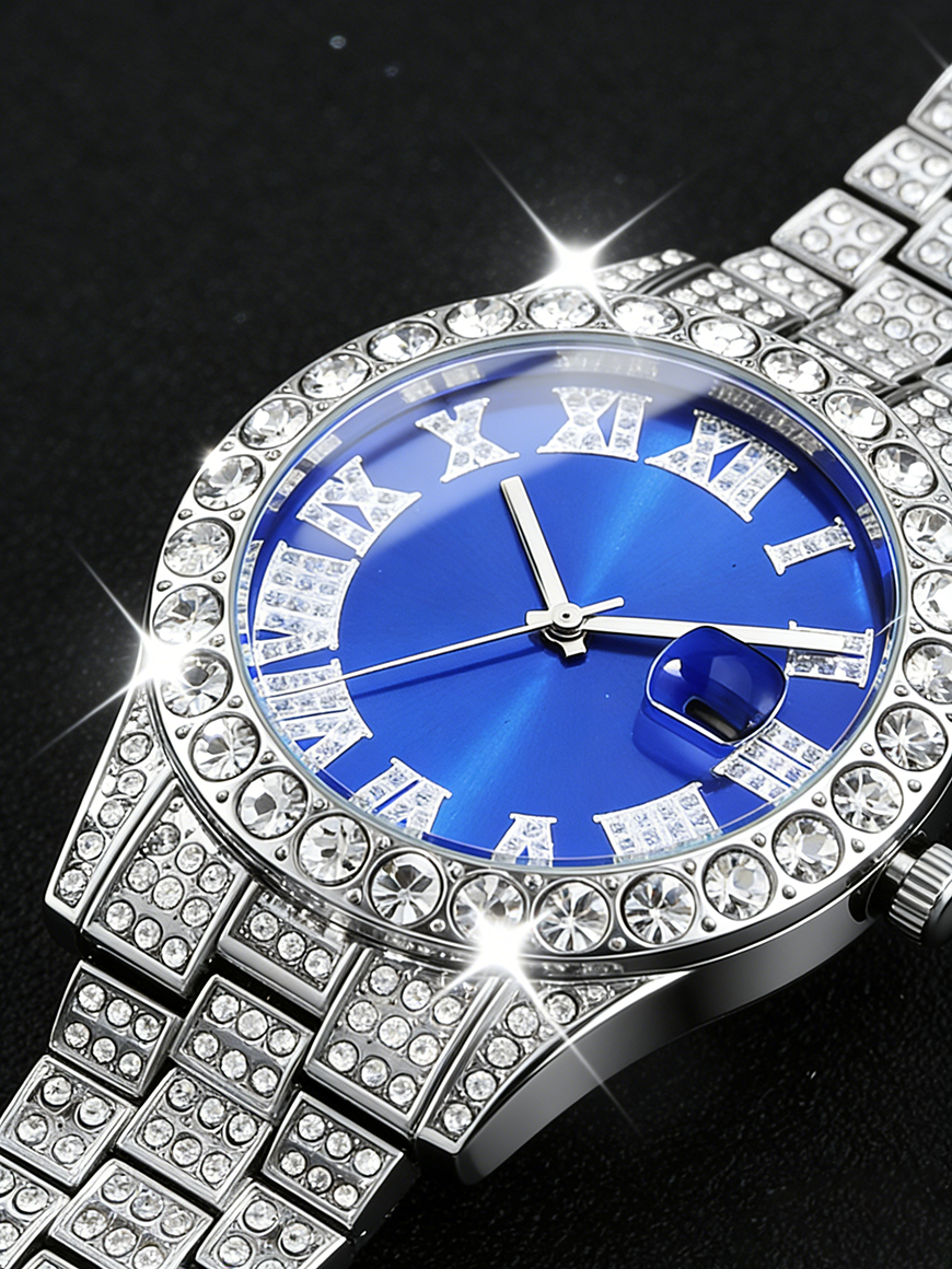 Silver Blue Men's Quartz Watch – обзор и цена Street Fashion Rings