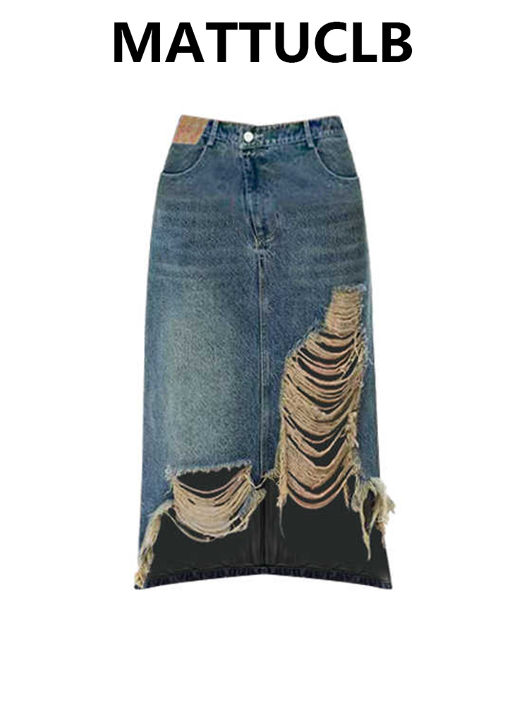 Women 2000s Midi Skirt Ripped  – обзор и цена Street Fashion American