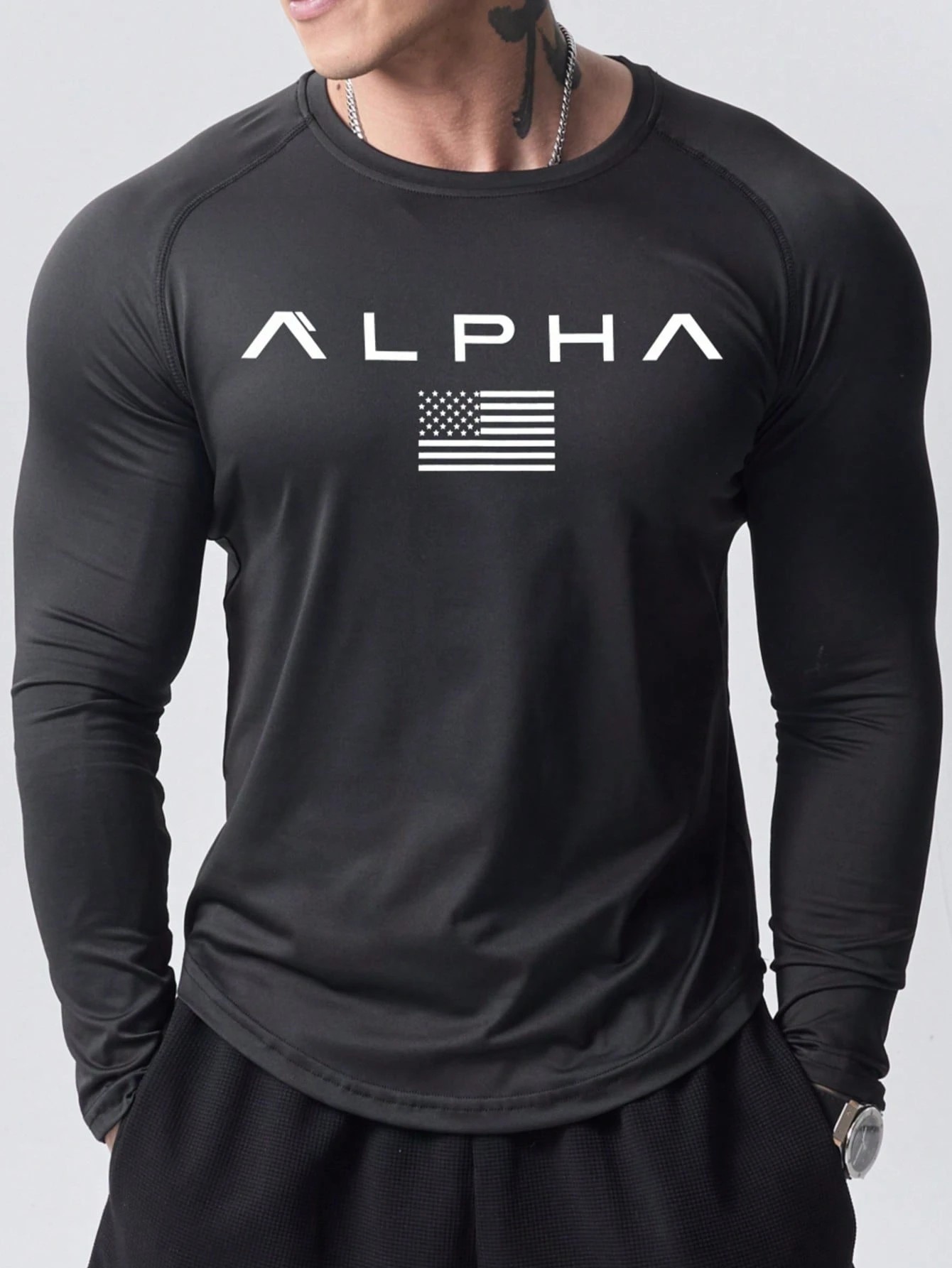 New men's long-sleeved T-shirt – обзор и цена Street Fashion Tshirt