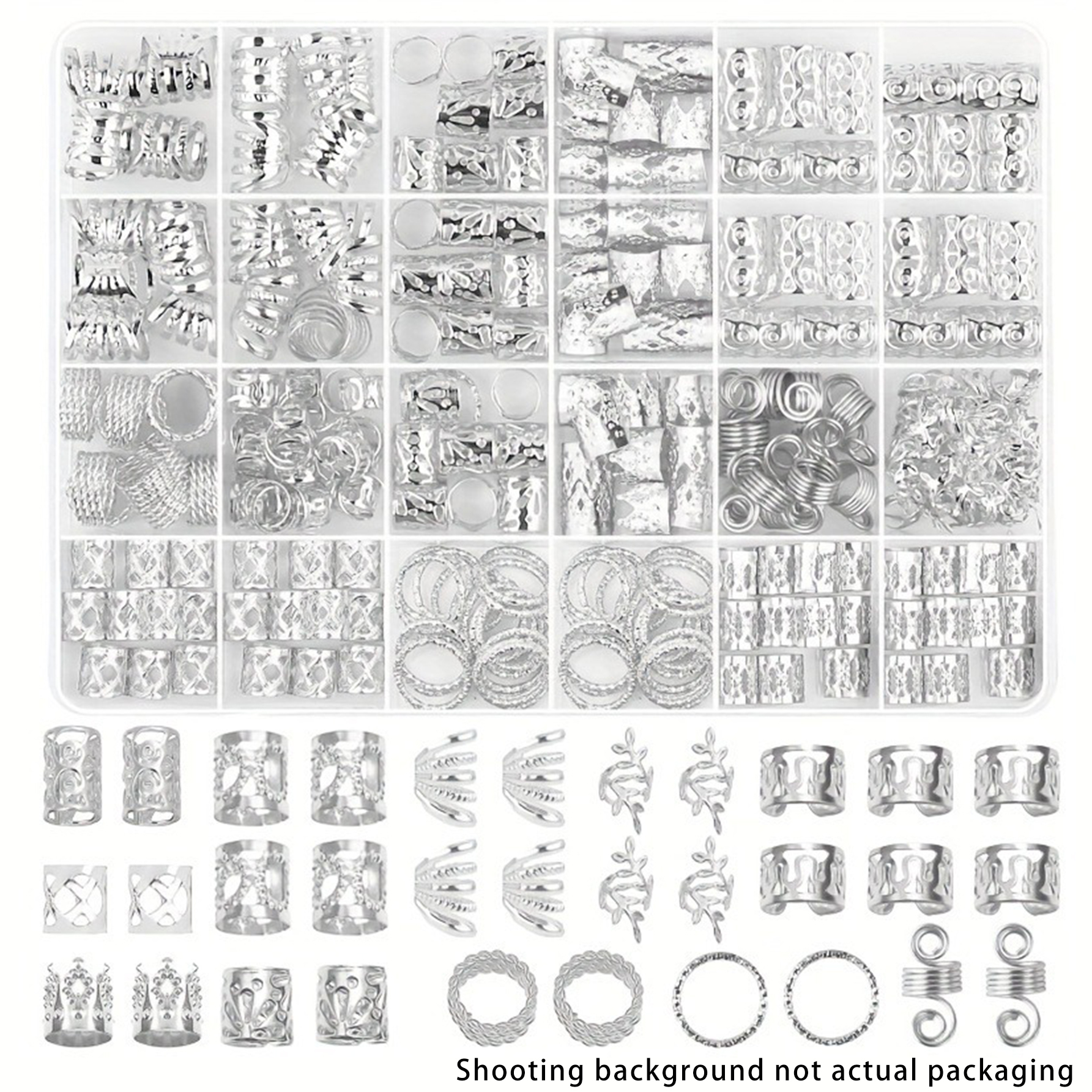 280pcs Silvery Metal Hair Brai – обзор и цена Street Fashion Rings