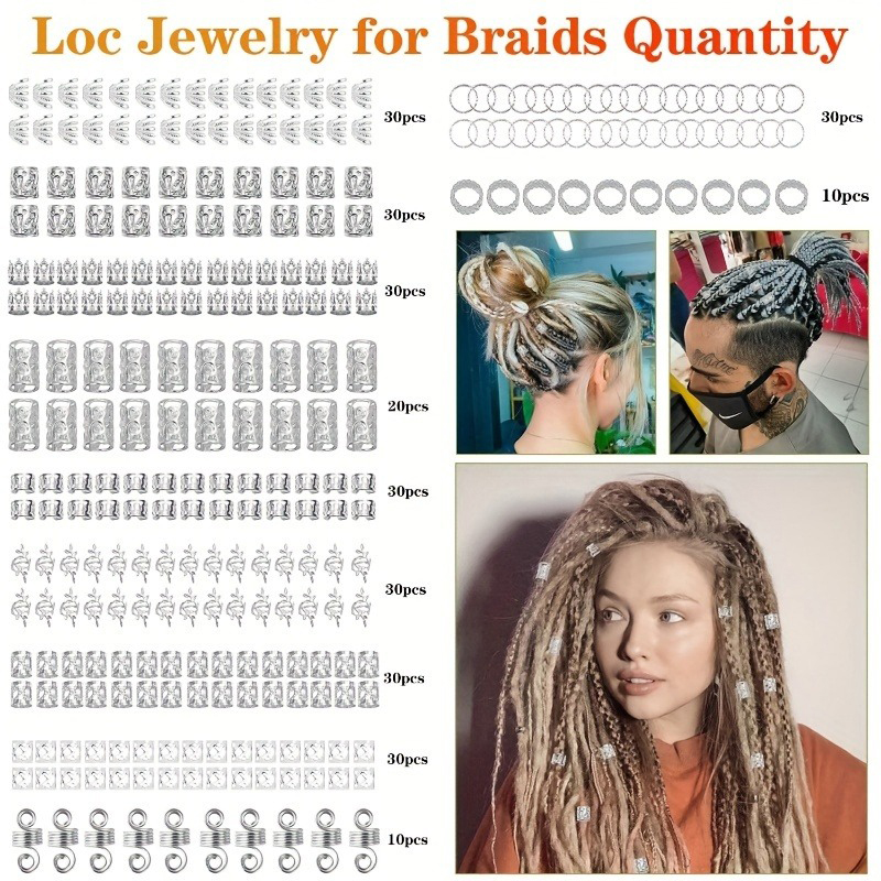 280pcs Silvery Metal Hair Brai – обзор и цена Street Fashion Rings