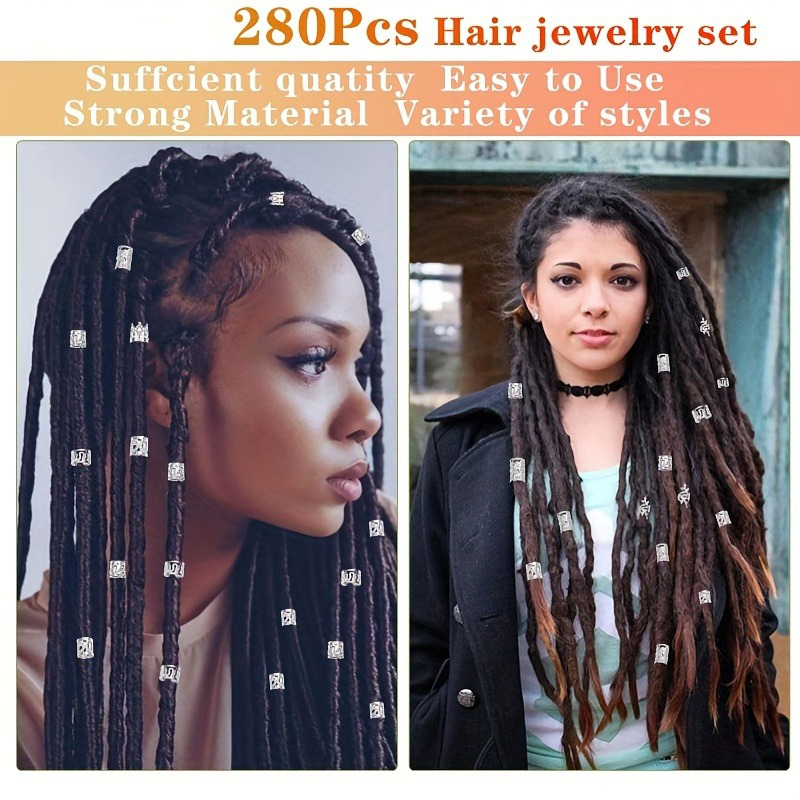 280pcs Silvery Metal Hair Brai – обзор и цена Street Fashion Rings