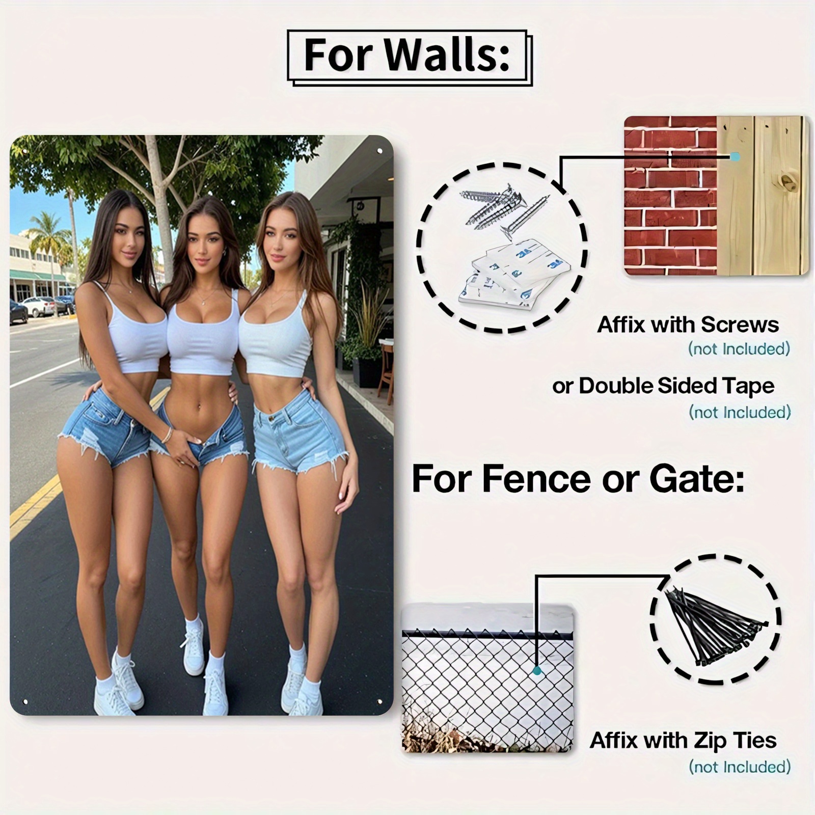 HD Metal Tin Sign Three Gorgeo – обзор и цена Street Fashion Blog