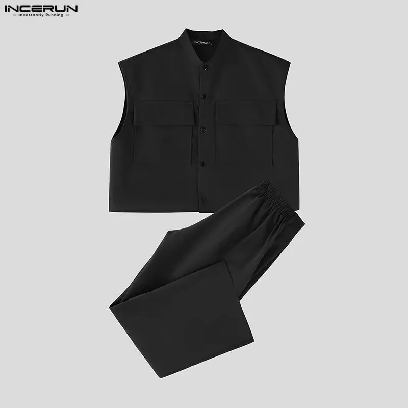 INCERUN Men Sets Solid Sleevel – обзор и цена Fashion Streetwear