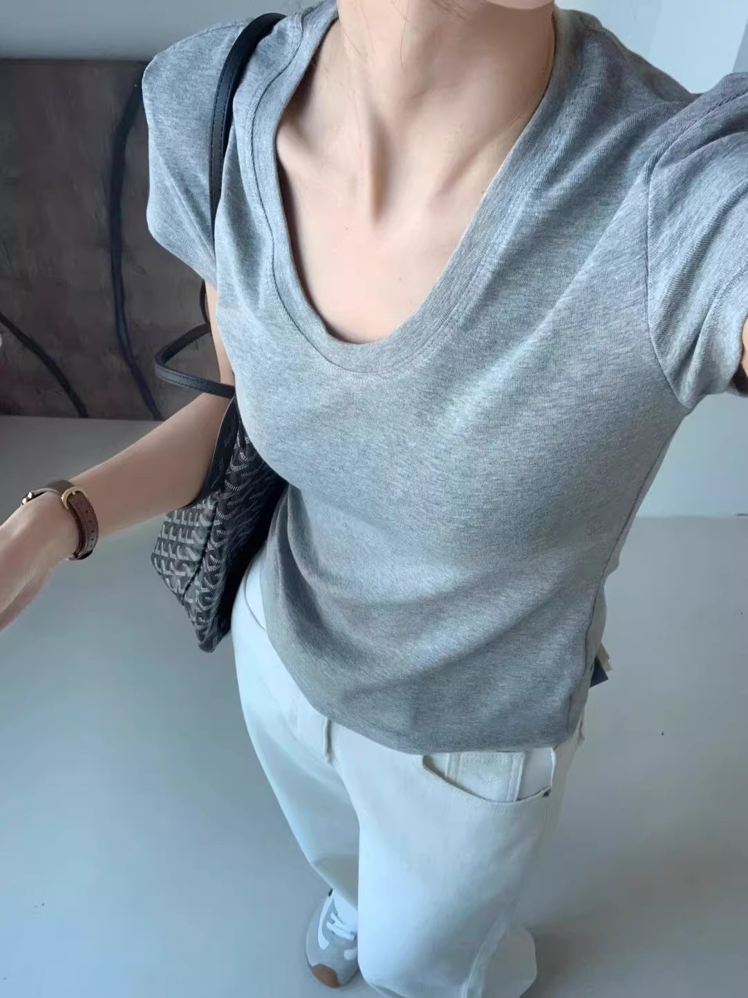 U-Neck Shoulder Short Sleeve T – обзор и цена Fashion Streetwear