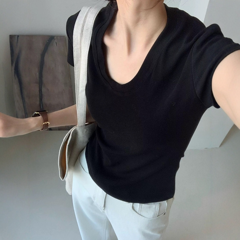 U-Neck Shoulder Short Sleeve T – обзор и цена Fashion Streetwear