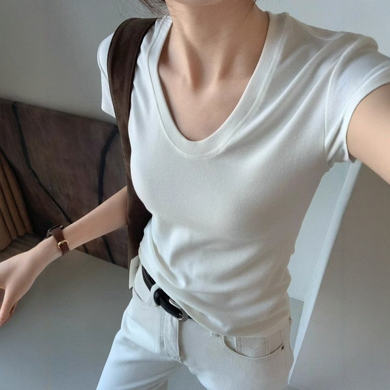 U-Neck Shoulder Short Sleeve T – обзор и цена Fashion Streetwear