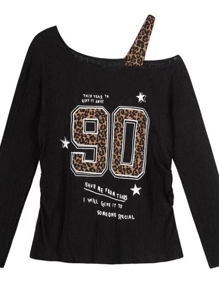Y2K Patchwork Leopard Print T- – обзор и цена Fashion Streetwear