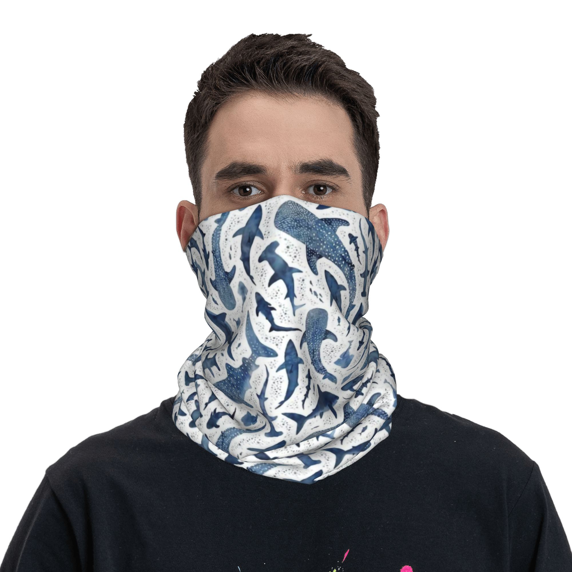 Custom Blue Watercolour Shark  – обзор и цена Balaclava Face Mask