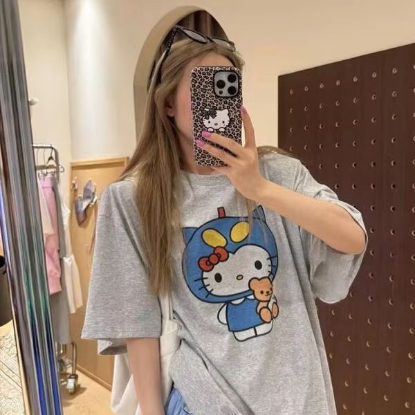Short Sleeved Hello Kitty Prin – обзор и цена Street Fashion Tshirt