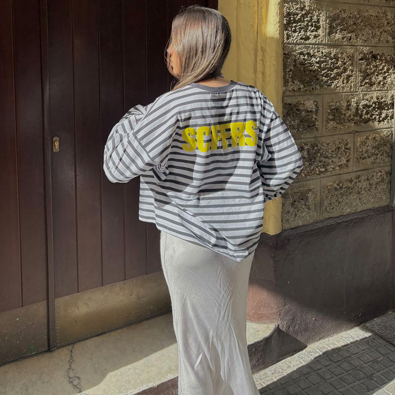 SCFFRS Striped Sweatshirt Tops – обзор и цена Fashion Streetwear