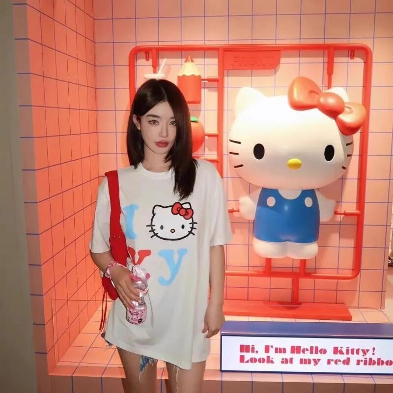 Short-Sleeved Sanrio Summer Pu – обзор и цена Street Fashion Tshirt
