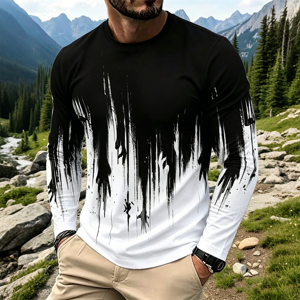 Men's Gradient Ink Splash Long – обзор и цена Fashion Streetwear
