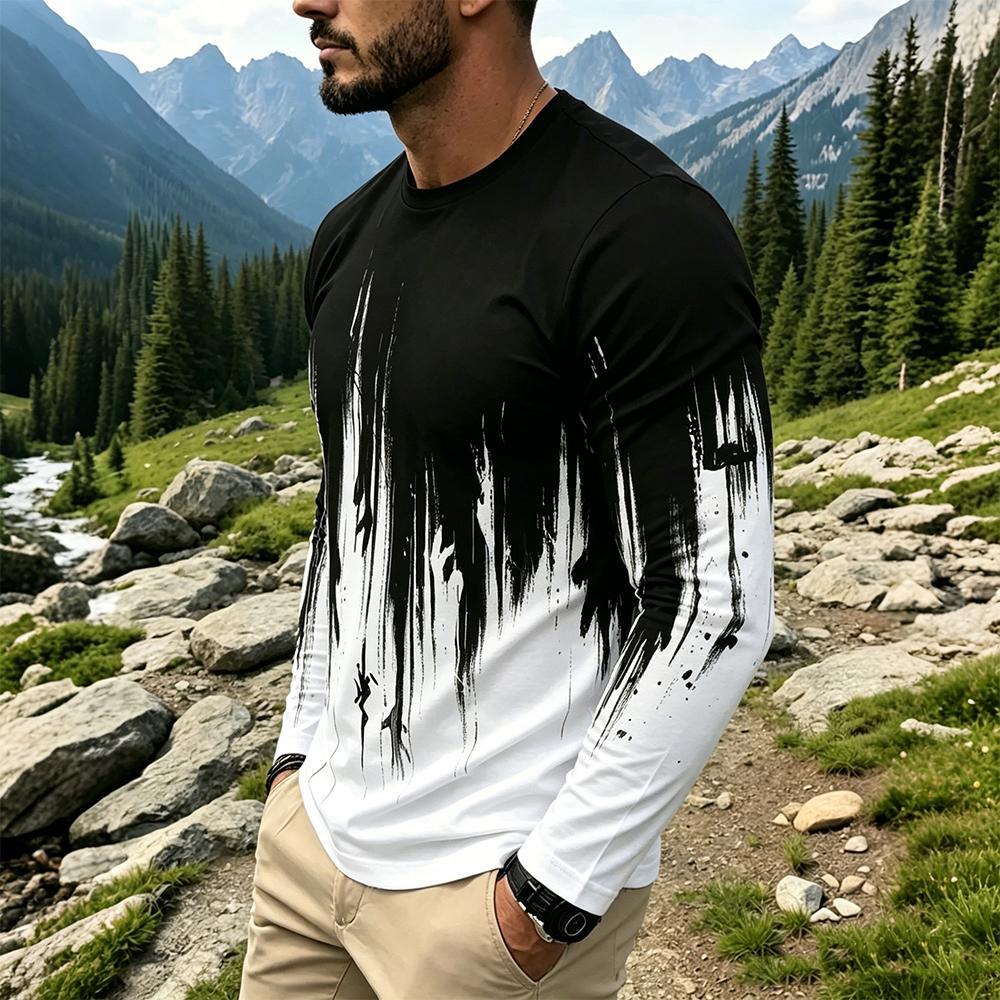 Men's Gradient Ink Splash Long – обзор и цена Fashion Streetwear