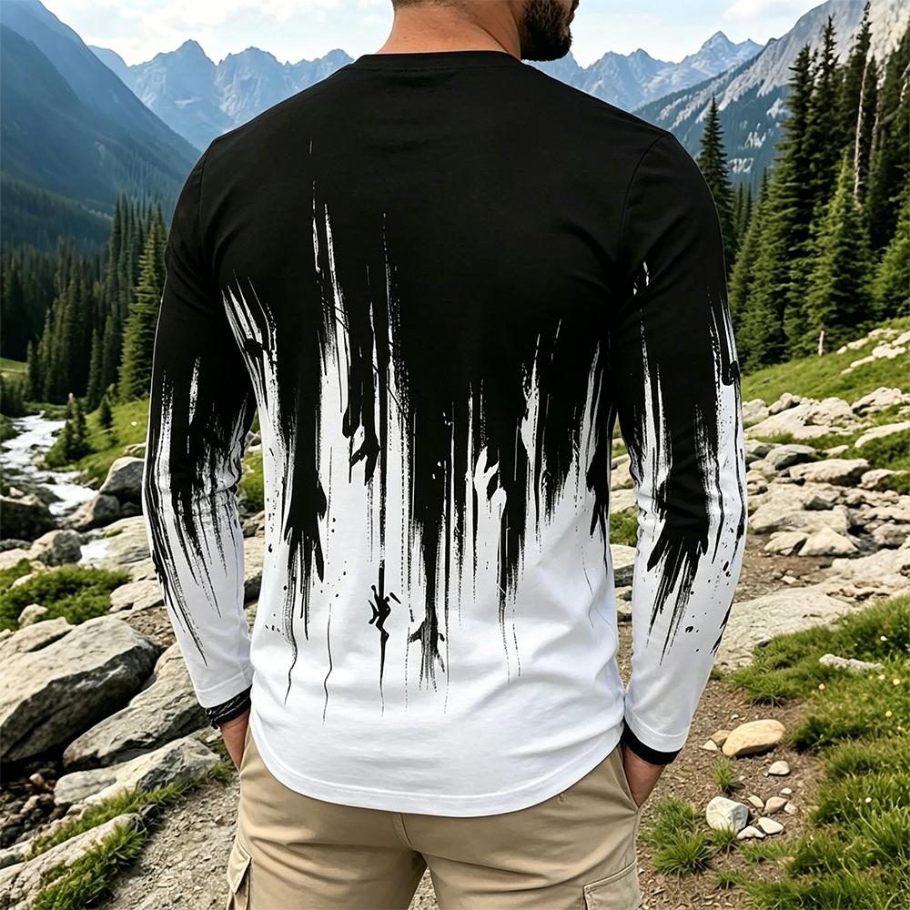 Men's Gradient Ink Splash Long – обзор и цена Fashion Streetwear
